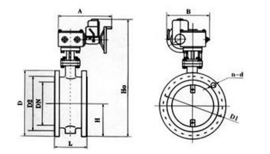 電動通風(fēng)蝶閥結(jié)構(gòu)圖